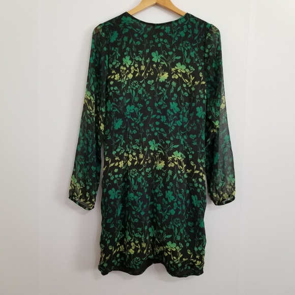 NWOT A New Day Green Black Floral Ruched Front Bodycon Mini Dress Size XXL - Picture 6 of 10